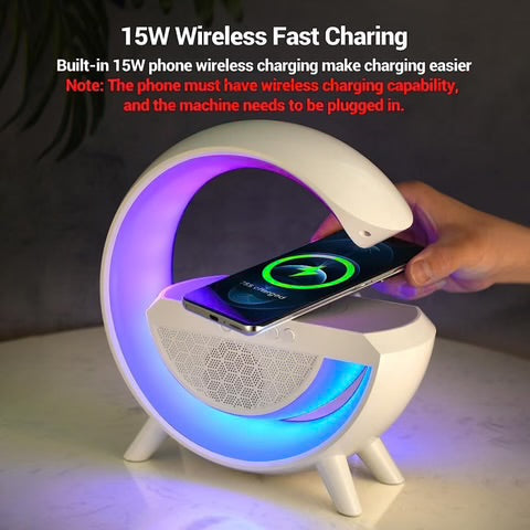 G shaped phone charging speaker