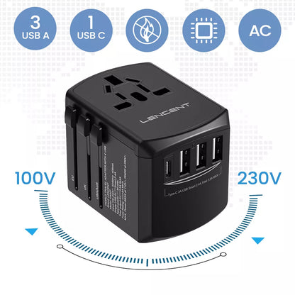 LENCENT Universal Travel Adapter All-in-one Travel Charger